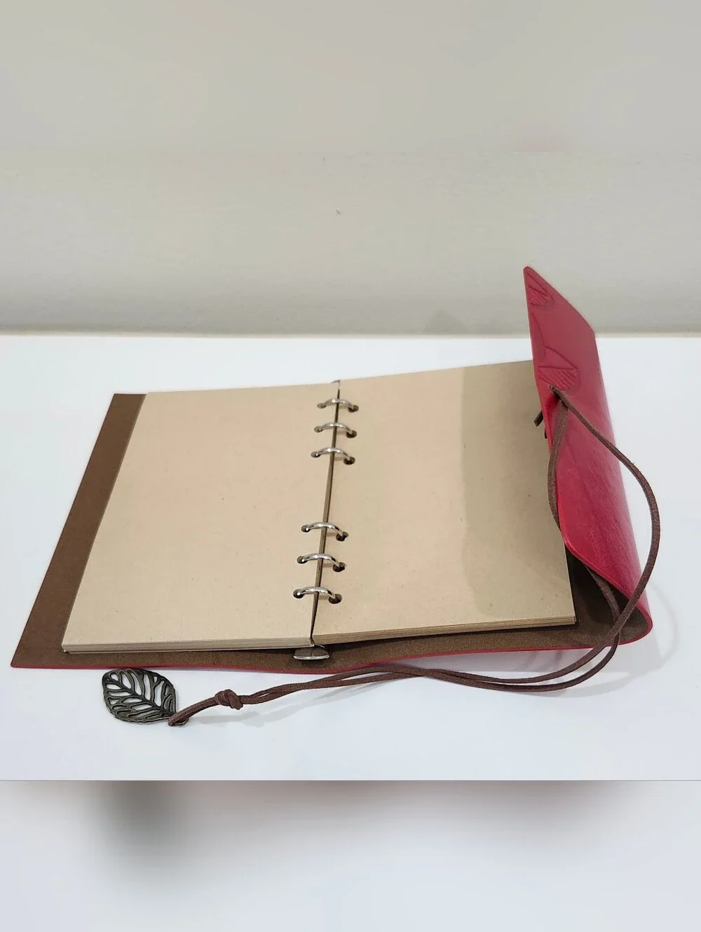 Embossed Leather Blank Notebook Journal Diary Refillable Loose Leaf Sketchbook